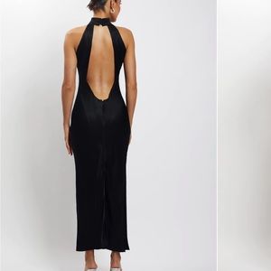 Meshki CLAIRE Satin Drape Back Maxi Dress